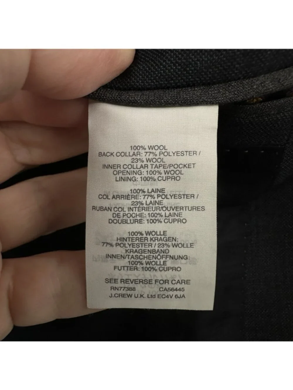 J CREW LUDLOW jacket blazer charcoal gray 38R 100% wool tailored business preppy